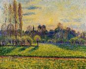 卡米耶 毕沙罗 : View of Bazincourt, Sunset